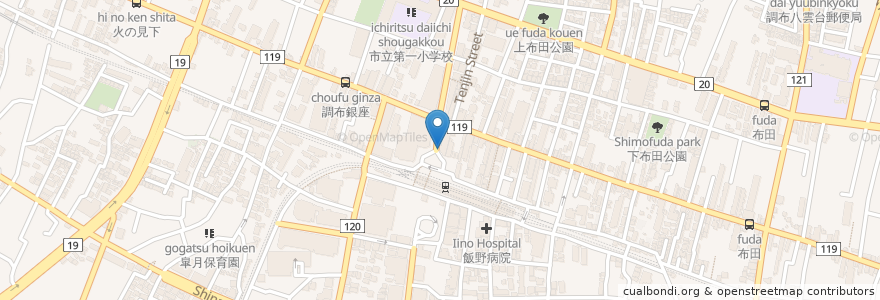 Mapa de ubicacion de 三井住友銀行 調布駅前支店 en Japão, Tóquio, 調布市.