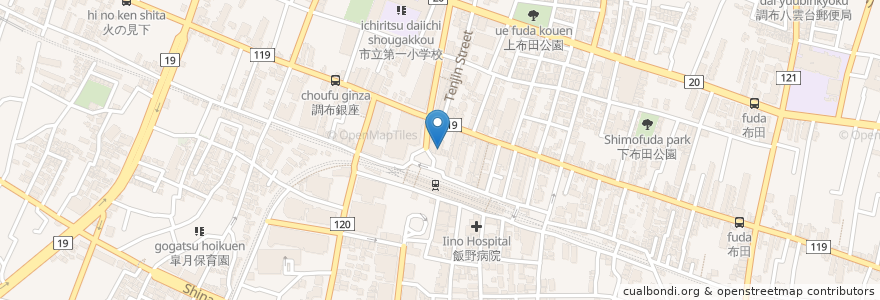 Mapa de ubicacion de ミネドラッグ en Jepun, 東京都, 調布市.