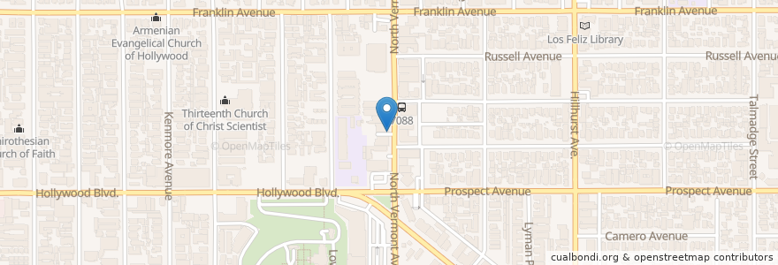Mapa de ubicacion de Starfish Sushi en United States, California, Los Angeles County, Los Angeles.