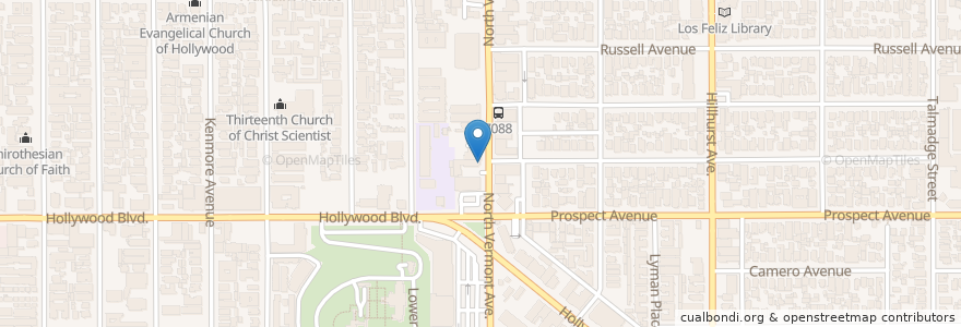 Mapa de ubicacion de Sidewalk Grill en アメリカ合衆国, カリフォルニア州, Los Angeles County, ロサンゼルス.