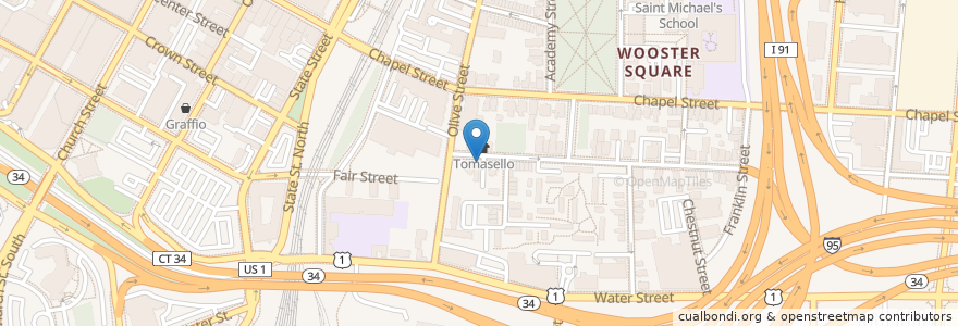 Mapa de ubicacion de Joker's Wild Comedy Club en 미국, 코네티컷, New Haven County, New Haven.