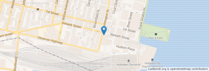 Mapa de ubicacion de CVS Pharmacy en アメリカ合衆国, ニュージャージー州, Hudson County, Hoboken.