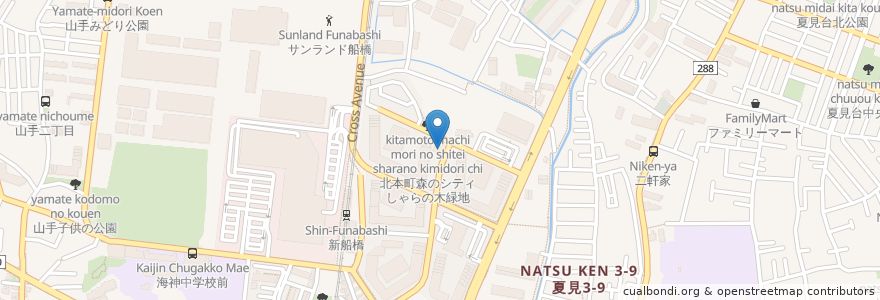 Mapa de ubicacion de ゆいまーる保育園 en اليابان, 千葉県, 船橋市.