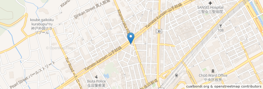 Mapa de ubicacion de かまどや en Japan, Hyogo Prefecture, Kobe, Chuo Ward.
