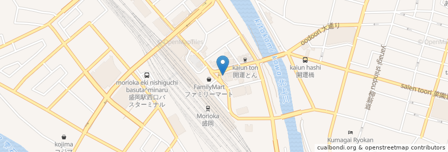 Mapa de ubicacion de マトヤ中華 en Japón, Prefectura De Iwate, 盛岡市.