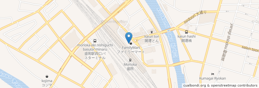 Mapa de ubicacion de PRONTO en Japon, Préfecture D'Iwate, 盛岡市.