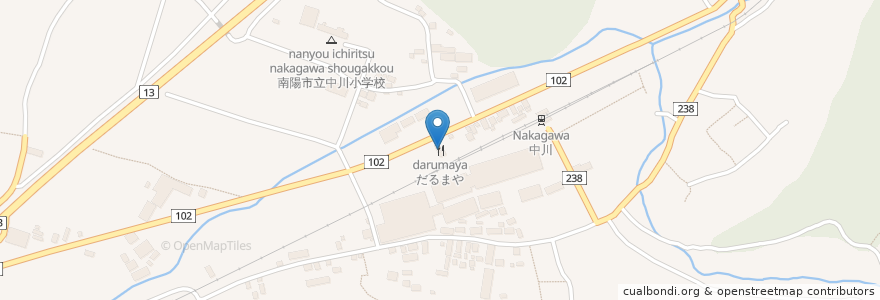 Mapa de ubicacion de だるまや en Japan, Präfektur Yamagata, 南陽市.