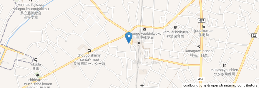 Mapa de ubicacion de 新宿さぼてん en Japan, 神奈川県, 藤沢市.