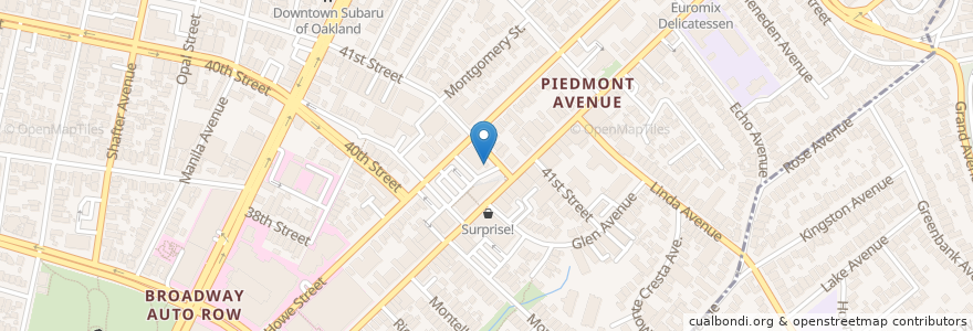 Mapa de ubicacion de Geta Sushi en United States, California, Alameda County, Oakland.