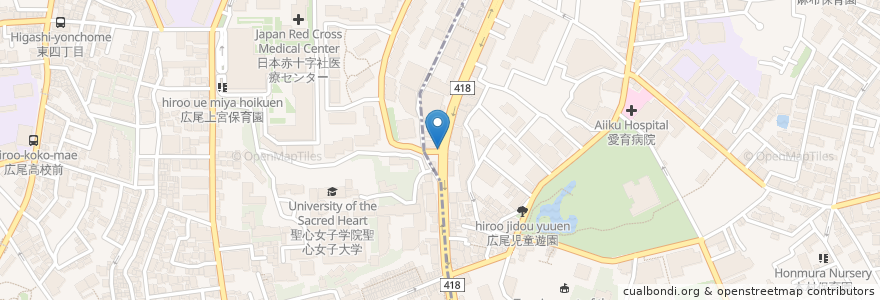 Mapa de ubicacion de Cafe des Pres en Japão, Tóquio, 港区, 広尾.