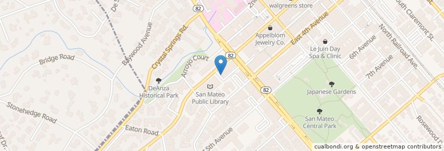 Mapa de ubicacion de Bank of America en Amerika Syarikat, California, San Mateo County, San Mateo.