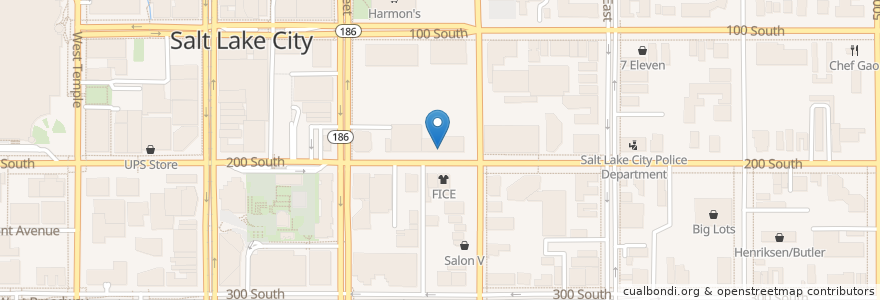 Mapa de ubicacion de Beer Bar en Amerika Syarikat, Utah, Salt Lake County, Salt Lake City.