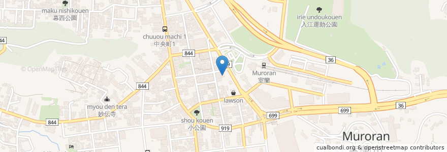 Mapa de ubicacion de ちょいす en Jepun, 北海道, 胆振総合振興局, 室蘭市.