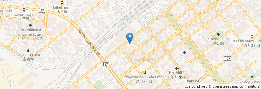 Mapa de ubicacion de 岩水亭 en ژاپن, 北海道, 胆振総合振興局, 室蘭市.