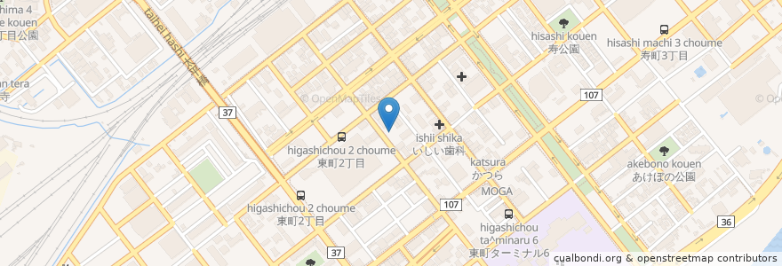 Mapa de ubicacion de 月極駐車場 en Giappone, Prefettura Di Hokkaidō, Sottoprefettura Di Iburi, 室蘭市.