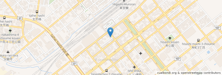 Mapa de ubicacion de たいしょう en Япония, Хоккайдо, Округ Ибури, Муроран.
