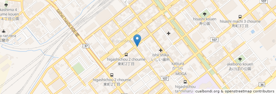 Mapa de ubicacion de あるめりあ en Japón, Prefectura De Hokkaidō, 胆振総合振興局, 室蘭市.