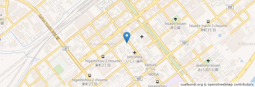 Mapa de ubicacion de 上田病院ビル en اليابان, محافظة هوكايدو, 胆振総合振興局, 室蘭市.