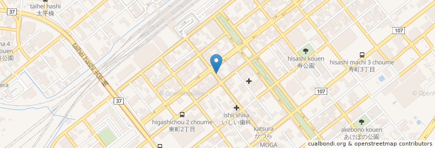 Mapa de ubicacion de 蘭東館 en Japão, 北海道, 胆振総合振興局, 室蘭市.