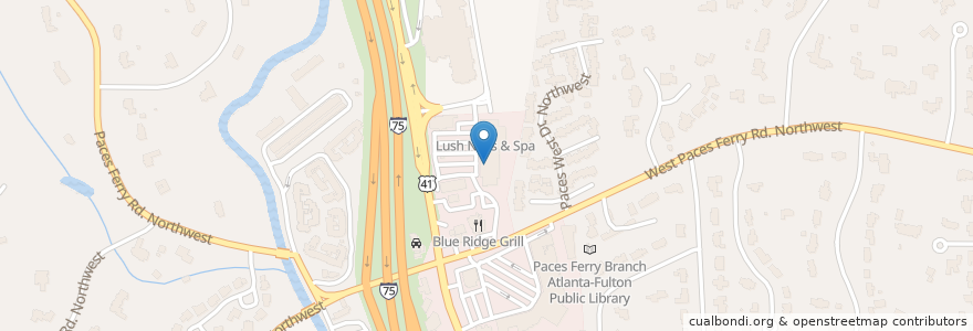 Mapa de ubicacion de The Flying Biscuit Cafe en 미국, 조지아, Fulton County, Atlanta.