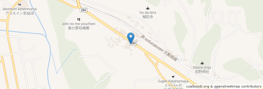 Mapa de ubicacion de 気仙沼料理 県や en 日本, 宫城县, 気仙沼市.