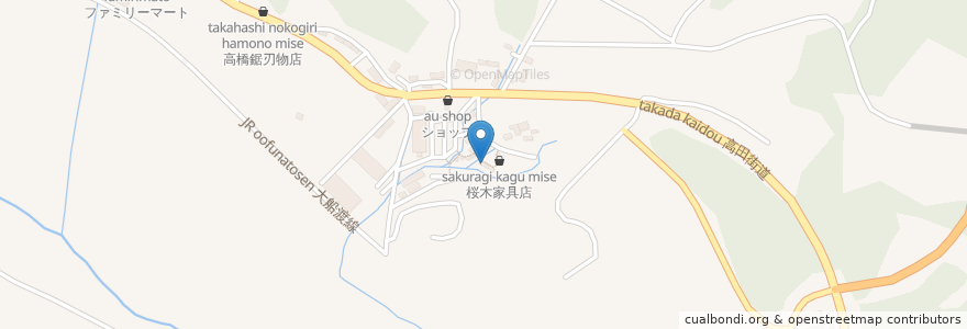 Mapa de ubicacion de 味と人情の鶴亀鮨 en Jepun, 岩手県, 陸前高田市.