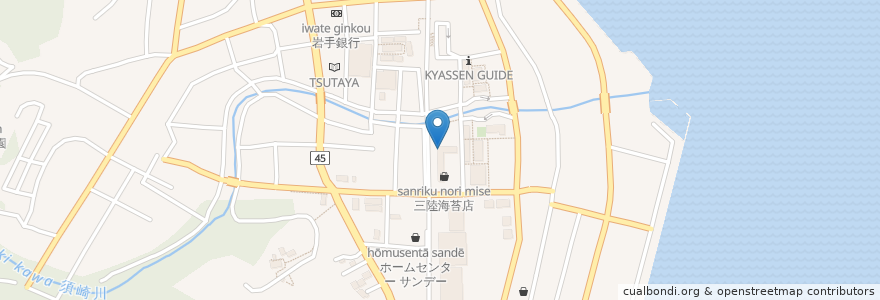 Mapa de ubicacion de やきとり 香善 en Japón, Prefectura De Iwate, 大船渡市.
