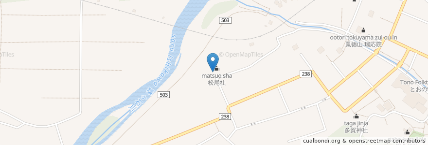 Mapa de ubicacion de 伊勢両宮神社 en 日本, 岩手県, 遠野市.