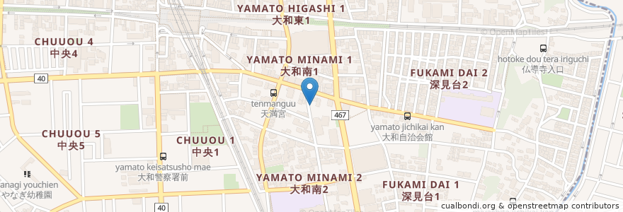 Mapa de ubicacion de 七代目 哲麺 en اليابان, كاناغاوا, 大和市.