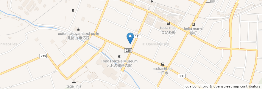 Mapa de ubicacion de 八百忠 en Japonya, 岩手県, 遠野市.