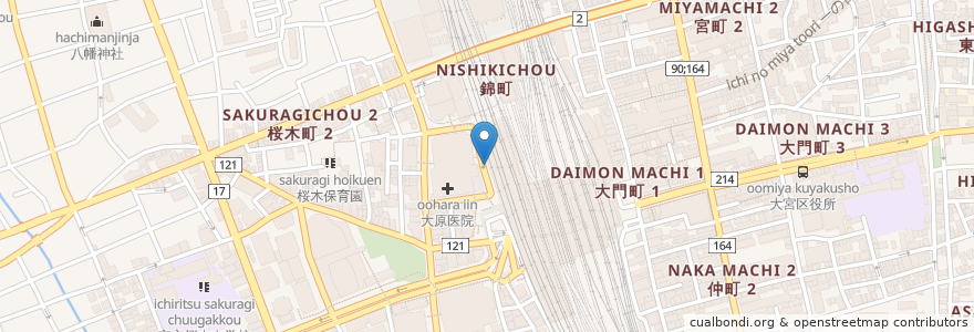 Mapa de ubicacion de さいたま市大宮駅支所 en Japonya, 埼玉県, さいたま市, 大宮区.
