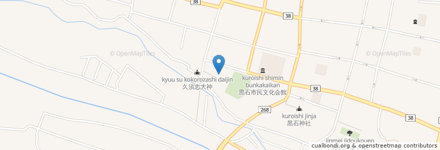 Mapa de ubicacion de 八幡宮 en 日本, 青森県, 黒石市.