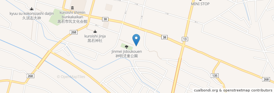 Mapa de ubicacion de 黒石神明宮 en Japão, 青森県, 黒石市.