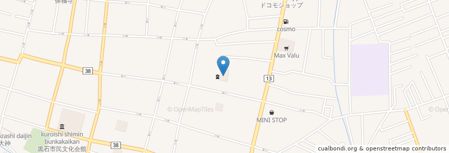 Mapa de ubicacion de 紫雲山 en 日本, 青森県, 黒石市.