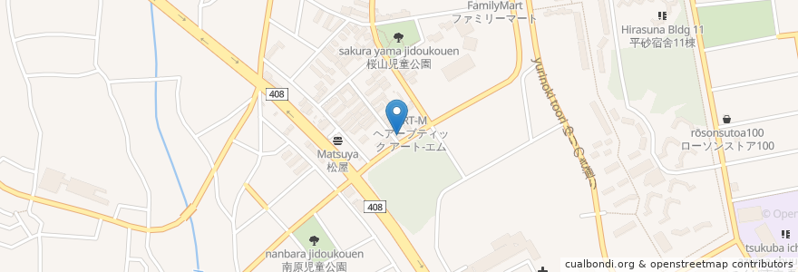 Mapa de ubicacion de フライパン en Jepun, 茨城県, つくば市.