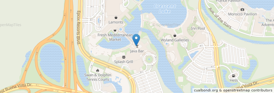Mapa de ubicacion de Java Bar en United States, Florida, Reedy Creek Improvement District, Orange County, Bay Lake.
