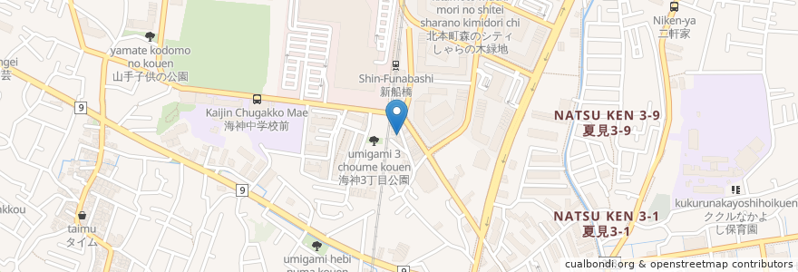 Mapa de ubicacion de ほまれ en اليابان, 千葉県, 船橋市.
