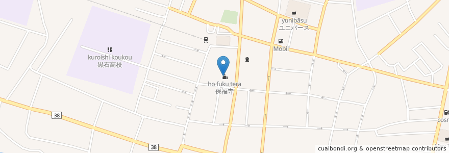 Mapa de ubicacion de 保福寺 en 日本, 青森県, 黒石市.
