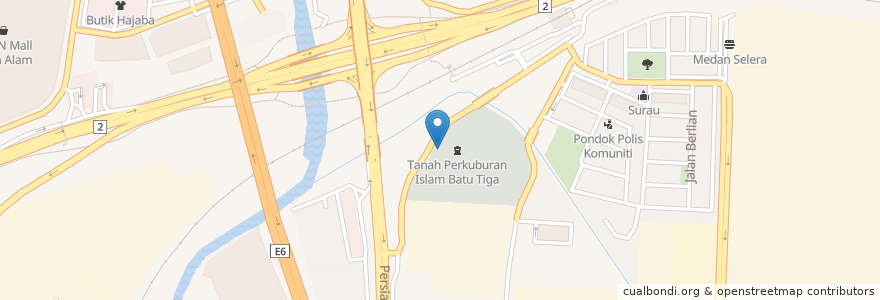 Mapa de ubicacion de Tanah Perkuburan Islam en Malezya, Selangor.
