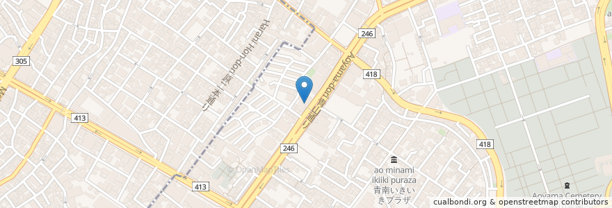Mapa de ubicacion de 南青山アイクリニック en ژاپن, 東京都, 渋谷区.