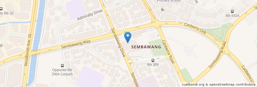 Mapa de ubicacion de Sembawang Public Library en Singapur, Northwest.