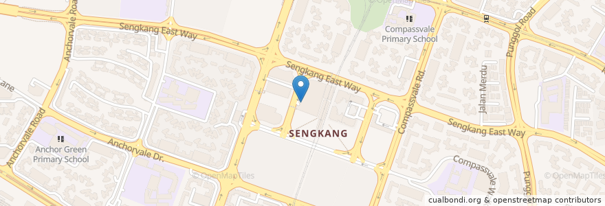 Mapa de ubicacion de Sengkang Public Library en Singapore, Northeast.