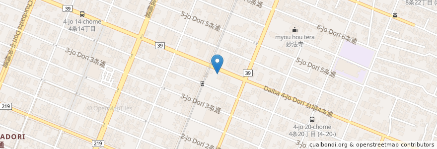 Mapa de ubicacion de 丸亀旭川 en Япония, Хоккайдо, Округ Камикава, 旭川市.