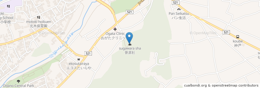 Mapa de ubicacion de 菅原社 en 日本, 東京都, 八王子市.