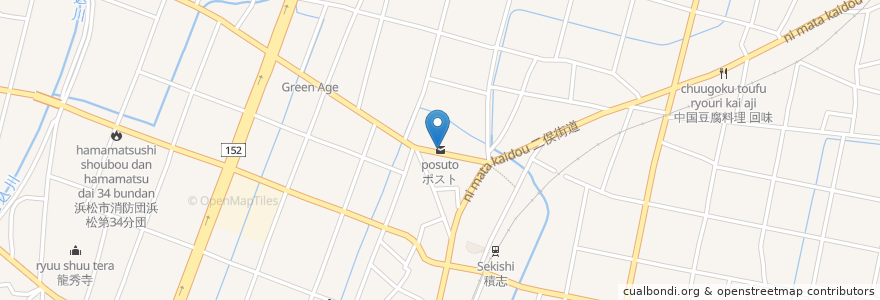 Mapa de ubicacion de ポスト en Japon, Préfecture De Shizuoka, 浜松市, 東区.