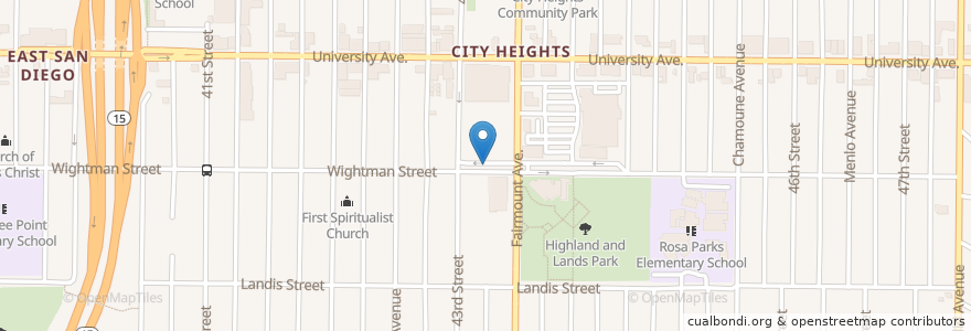 Mapa de ubicacion de City Heights Market en Vereinigte Staaten Von Amerika, Kalifornien, San Diego County, San Diego.