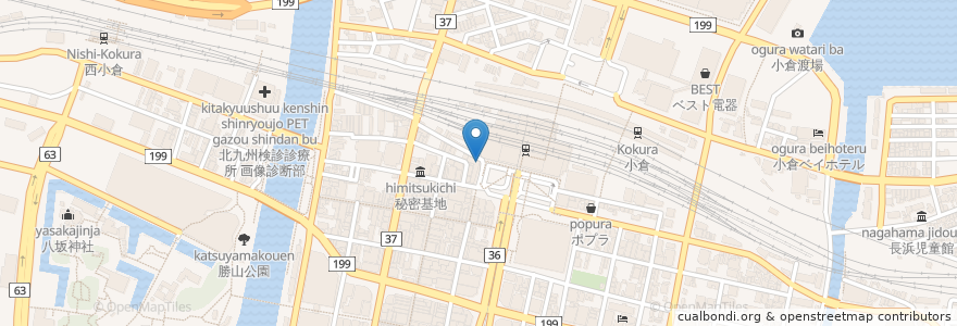 Mapa de ubicacion de よかろうもん en Japan, 福岡県, 北九州市, 小倉北区.