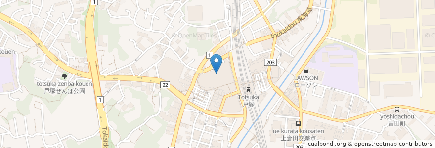 Mapa de ubicacion de 江戸っ子 en Japão, 神奈川県, 横浜市, 戸塚区.