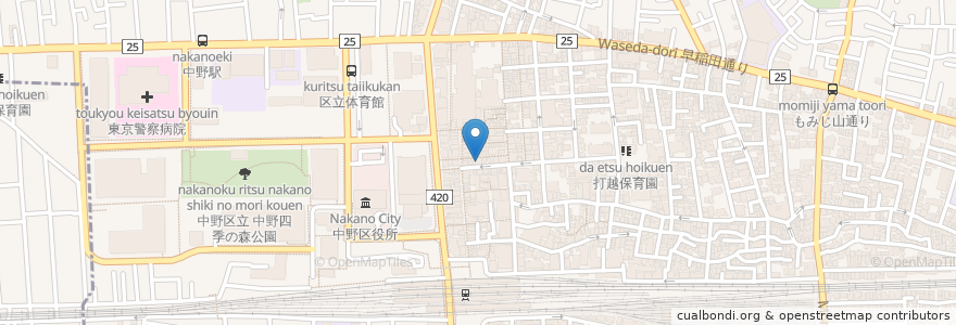 Mapa de ubicacion de 味わい屋 en 일본, 도쿄도, 中野区.