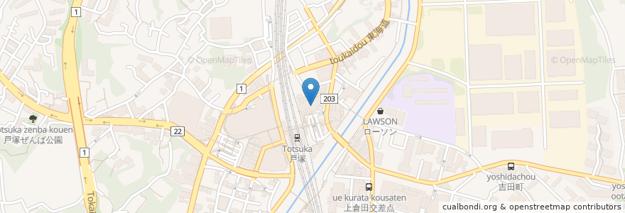 Mapa de ubicacion de カプリチョーザ en Japan, 神奈川県, Yokohama, 戸塚区.